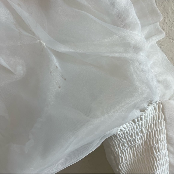 Amanda Uprichard Lovely Dress In Ivory Puff Sleeve Mini - Picture 11 of 11